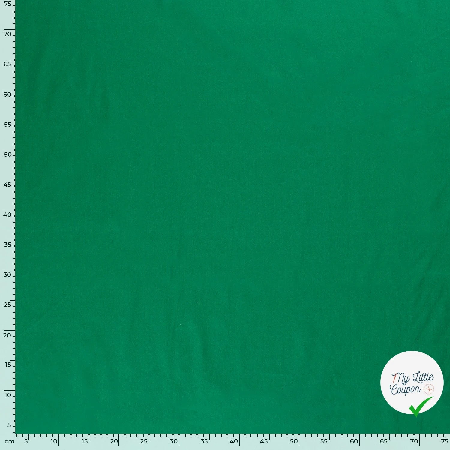 POPELINE DE COTON UNICOLORE VERT FORET - My Little Coupon