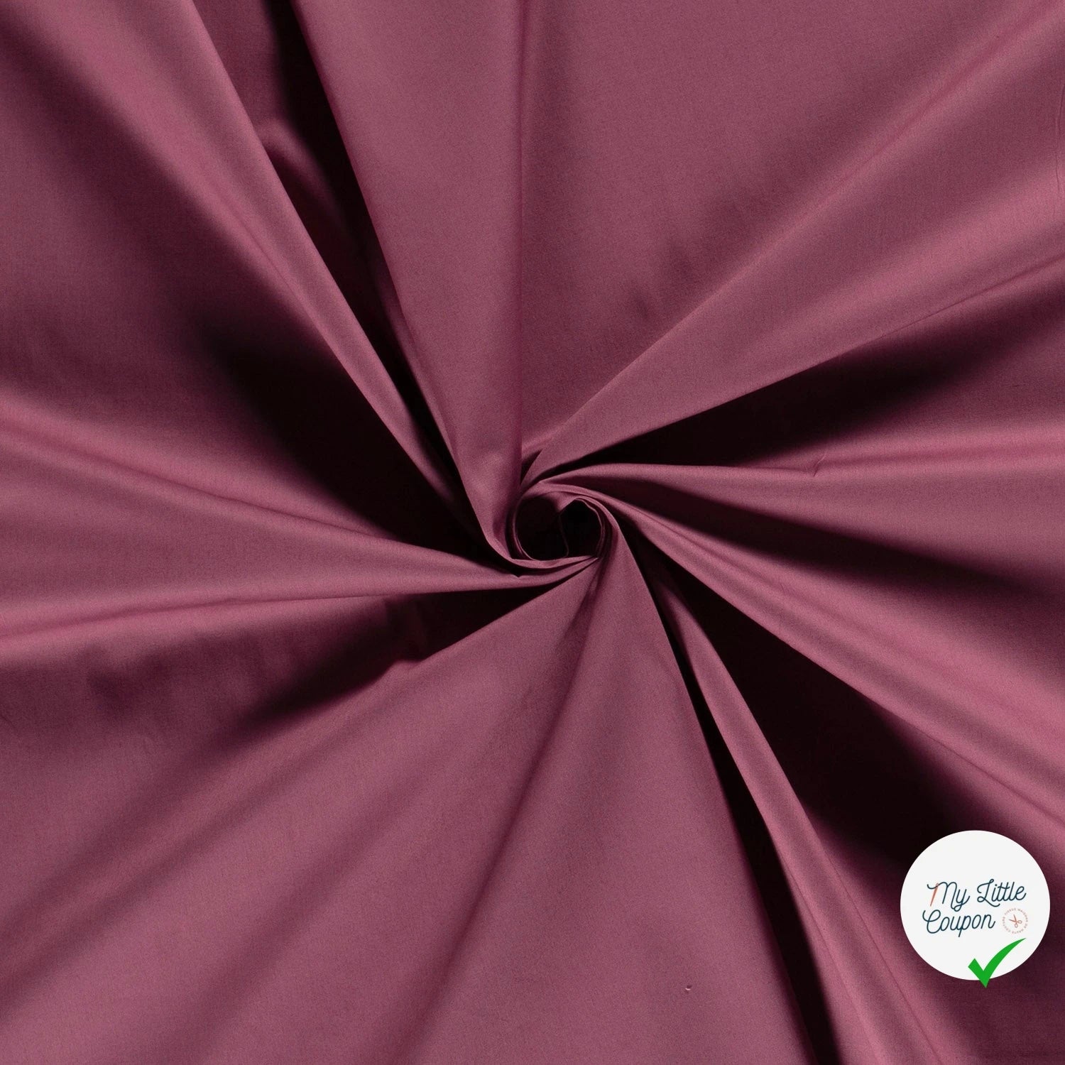 POPELINE DE COTON UNICOLORE VIEUX ROSE - My Little Coupon