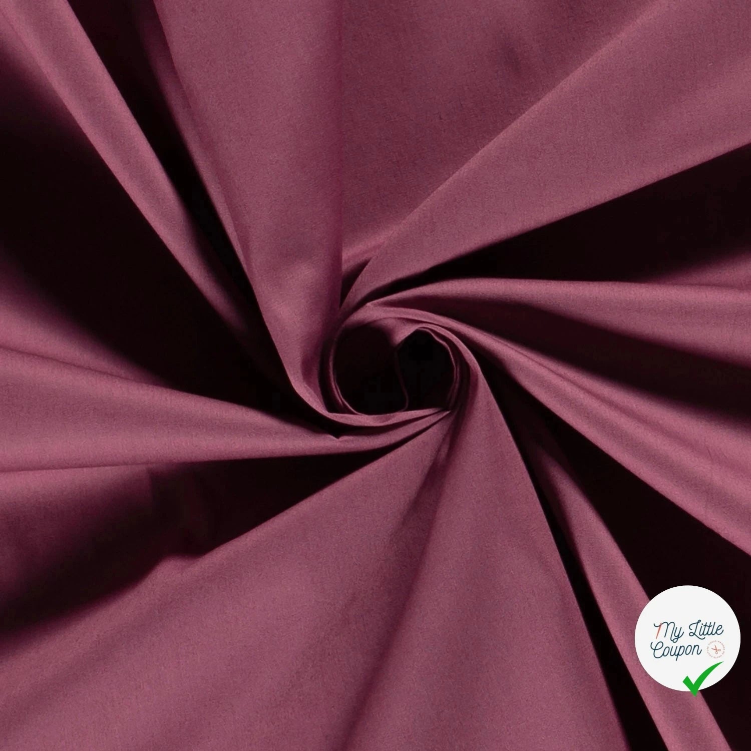 POPELINE DE COTON UNICOLORE VIEUX ROSE - My Little Coupon