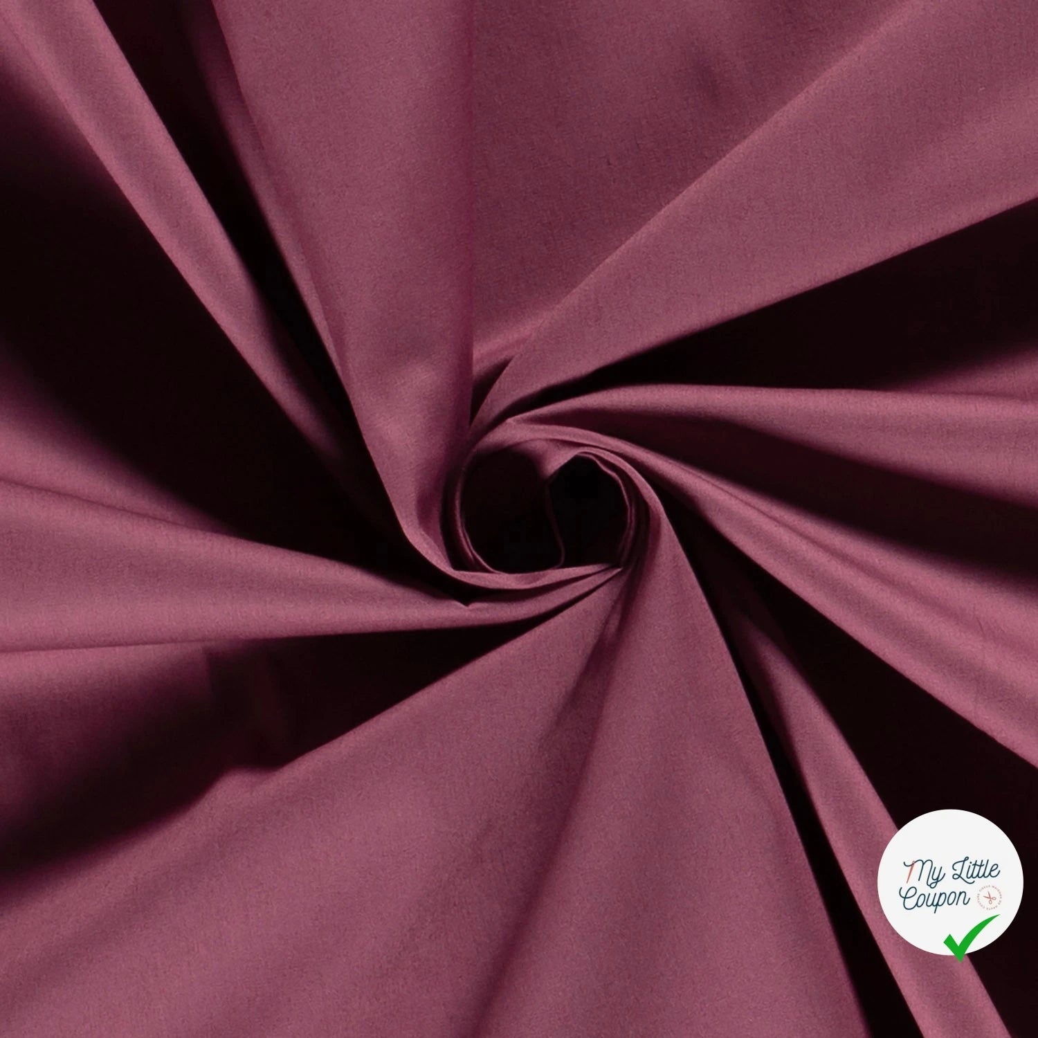 POPELINE DE COTON UNICOLORE VIEUX ROSE - My Little Coupon