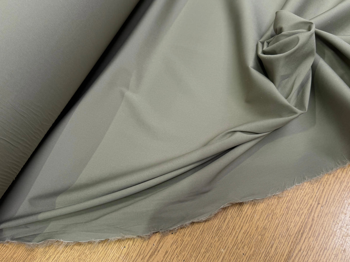 POPELINE DE COTON UNIE BEIGE KAKI STRETCH QUALITÉ COUTURE - My Little Coupon