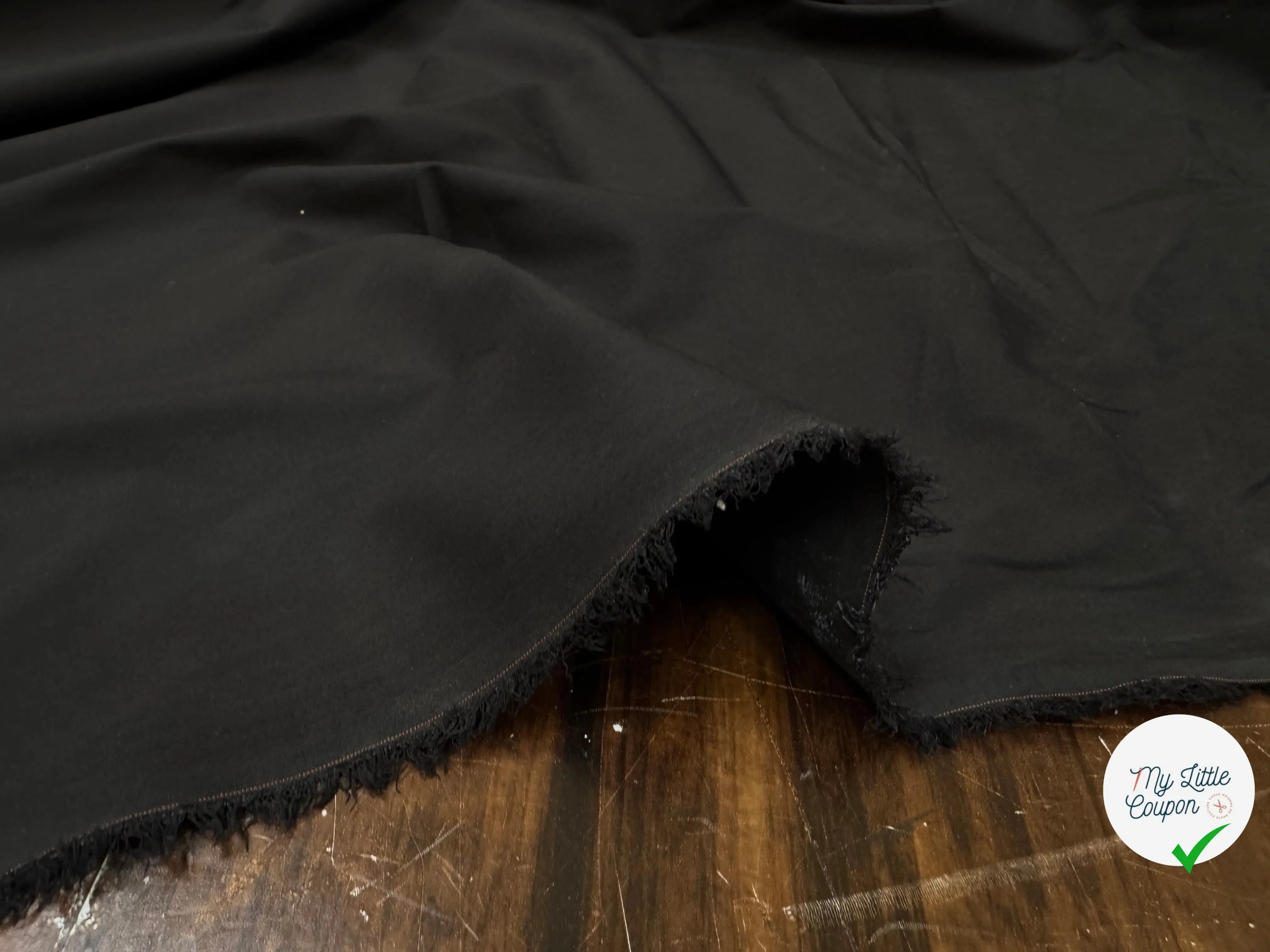 POPELINE DE COTON UNIE NOIRE - My Little Coupon