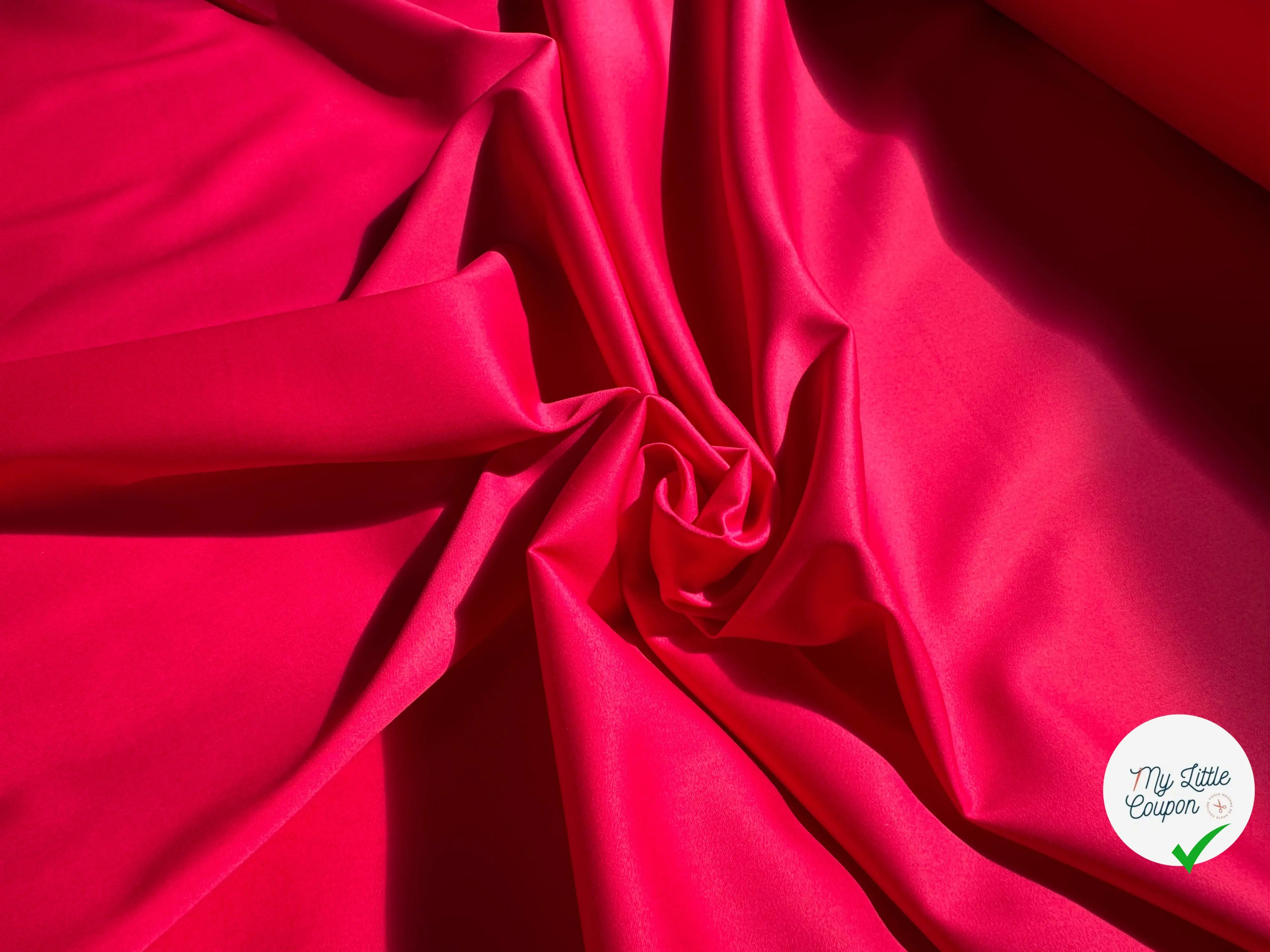 POPELINE DE COTON UNIE ROSE FUSHIA - My Little Coupon