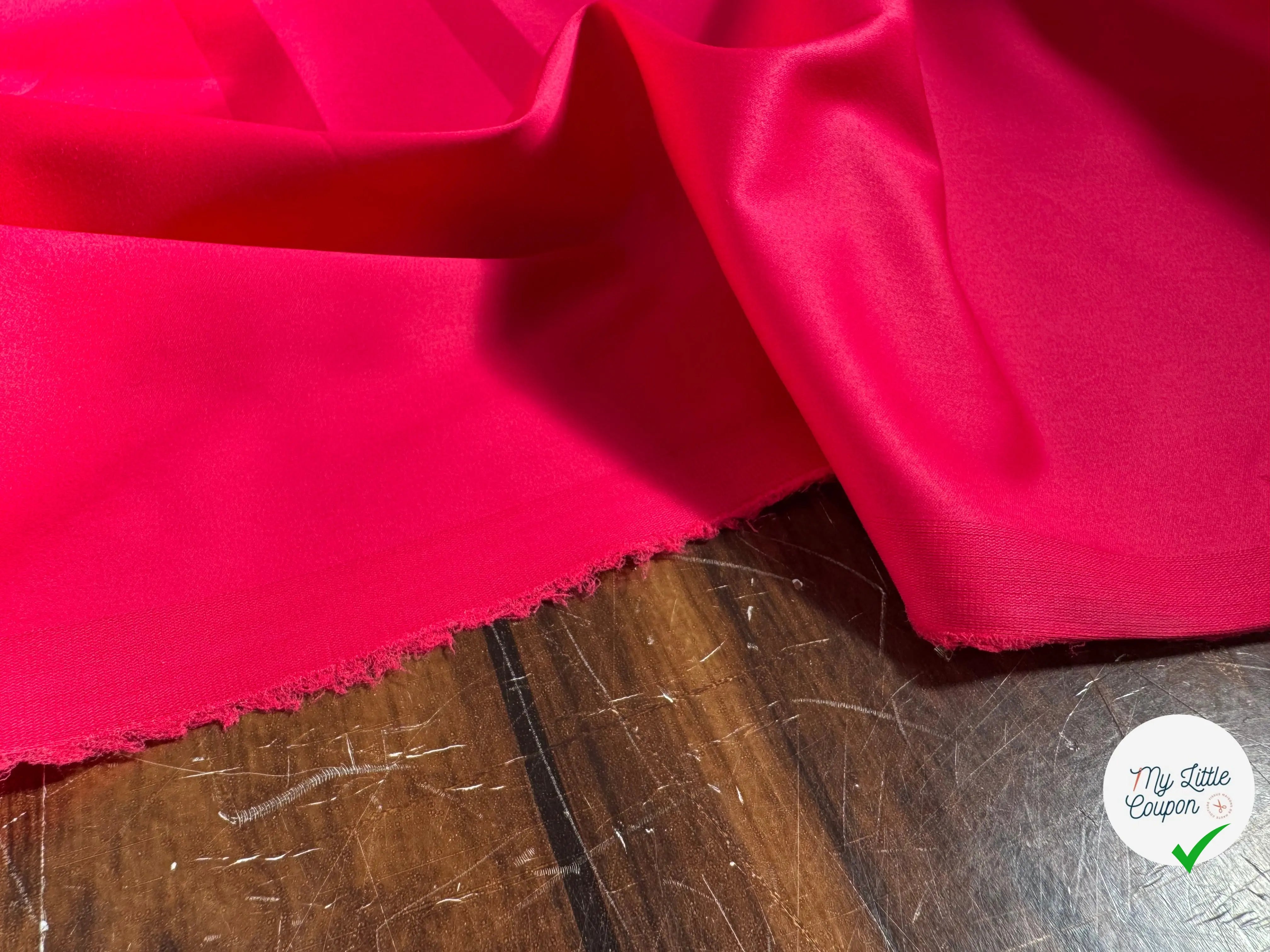 POPELINE DE COTON UNIE ROSE FUSHIA - My Little Coupon