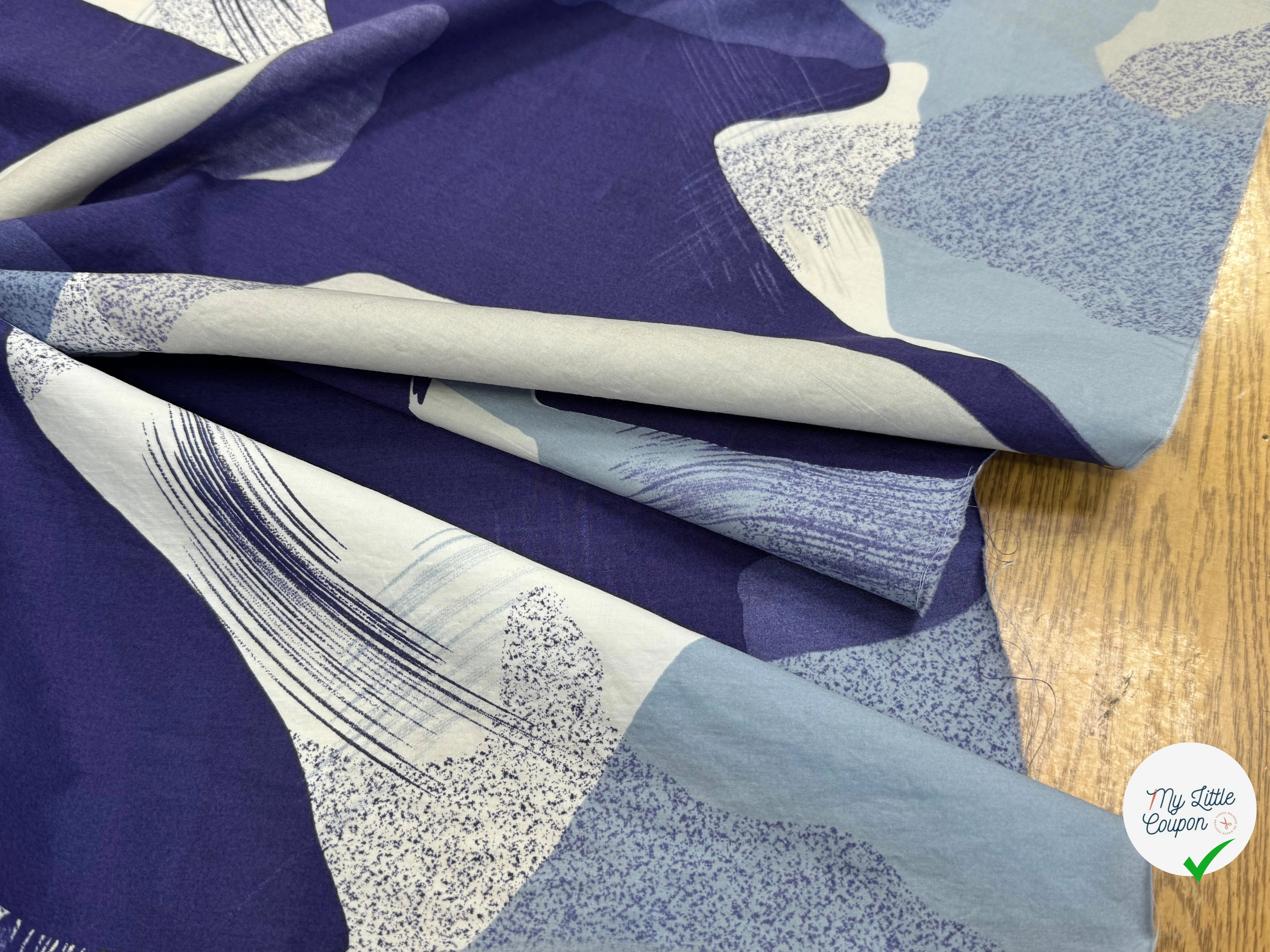 POPELINE DE COTON VAGUE D'OCÉAN - My Little Coupon