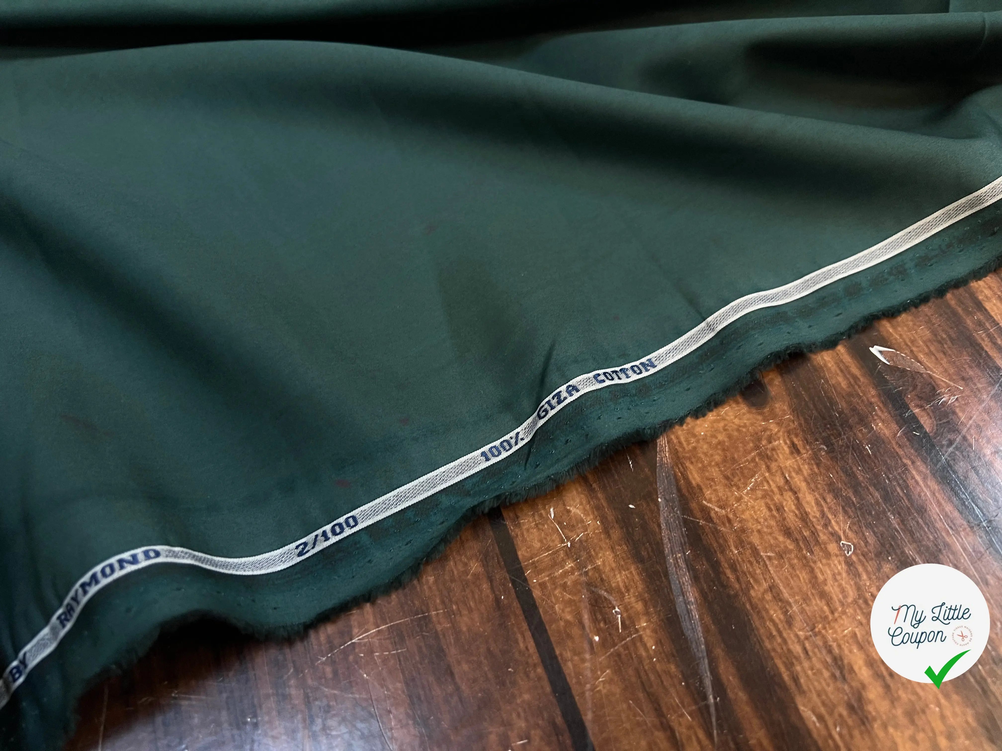 POPELINE DE COTON VERT CADENCE BY RAYMOND - My Little Coupon