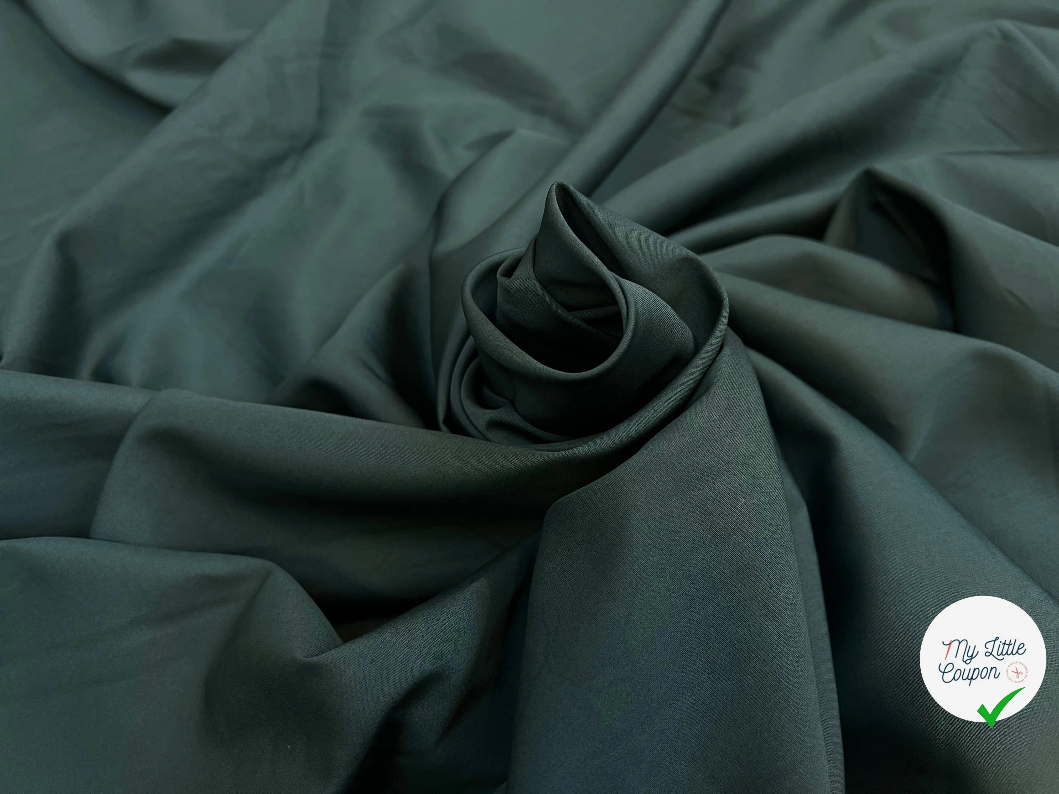 POPELINE DE COTON VERT CADENCE BY RAYMOND - My Little Coupon