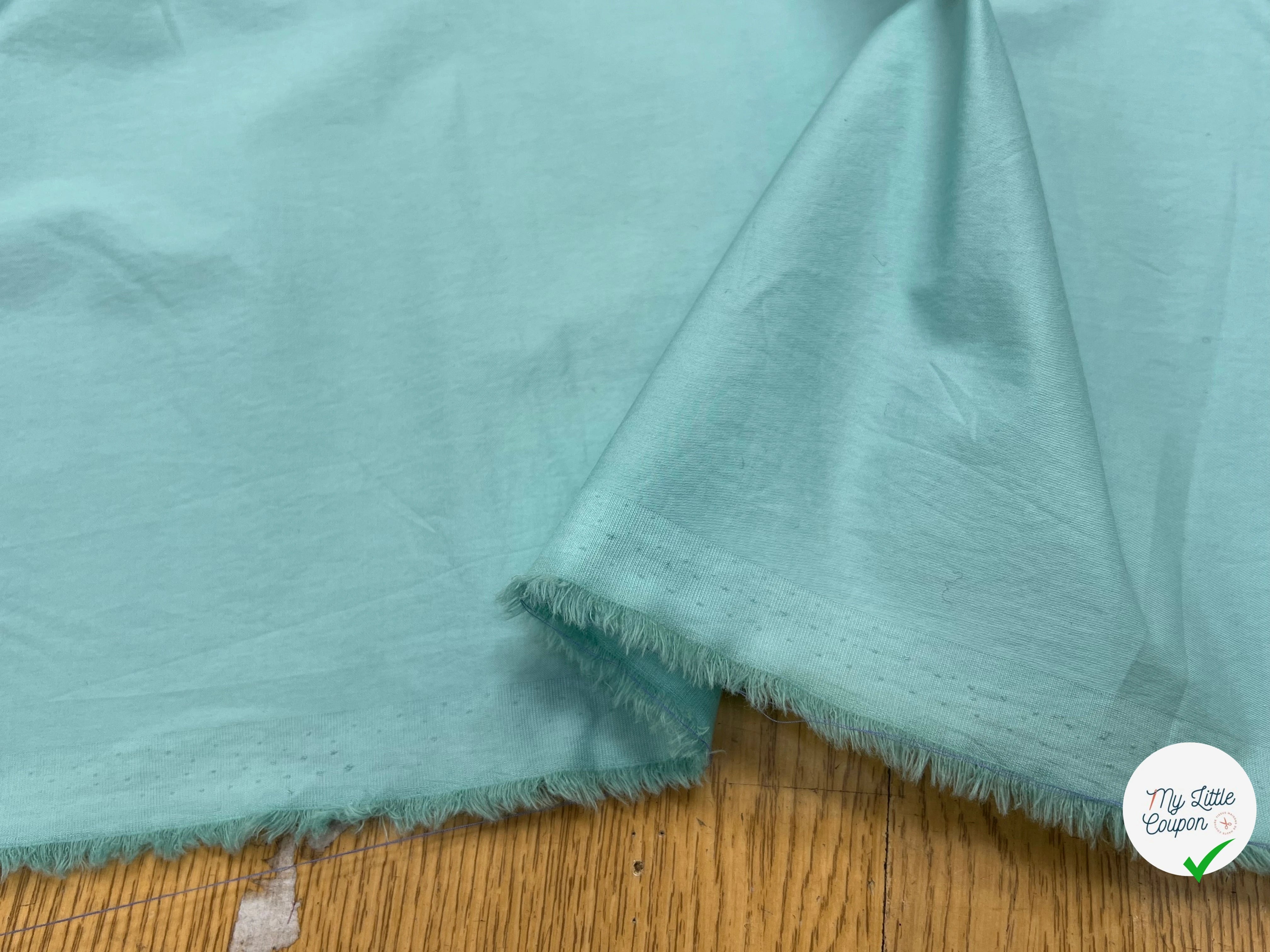 POPELINE DE COTON VERT D'EAU 145CM - My Little Coupon