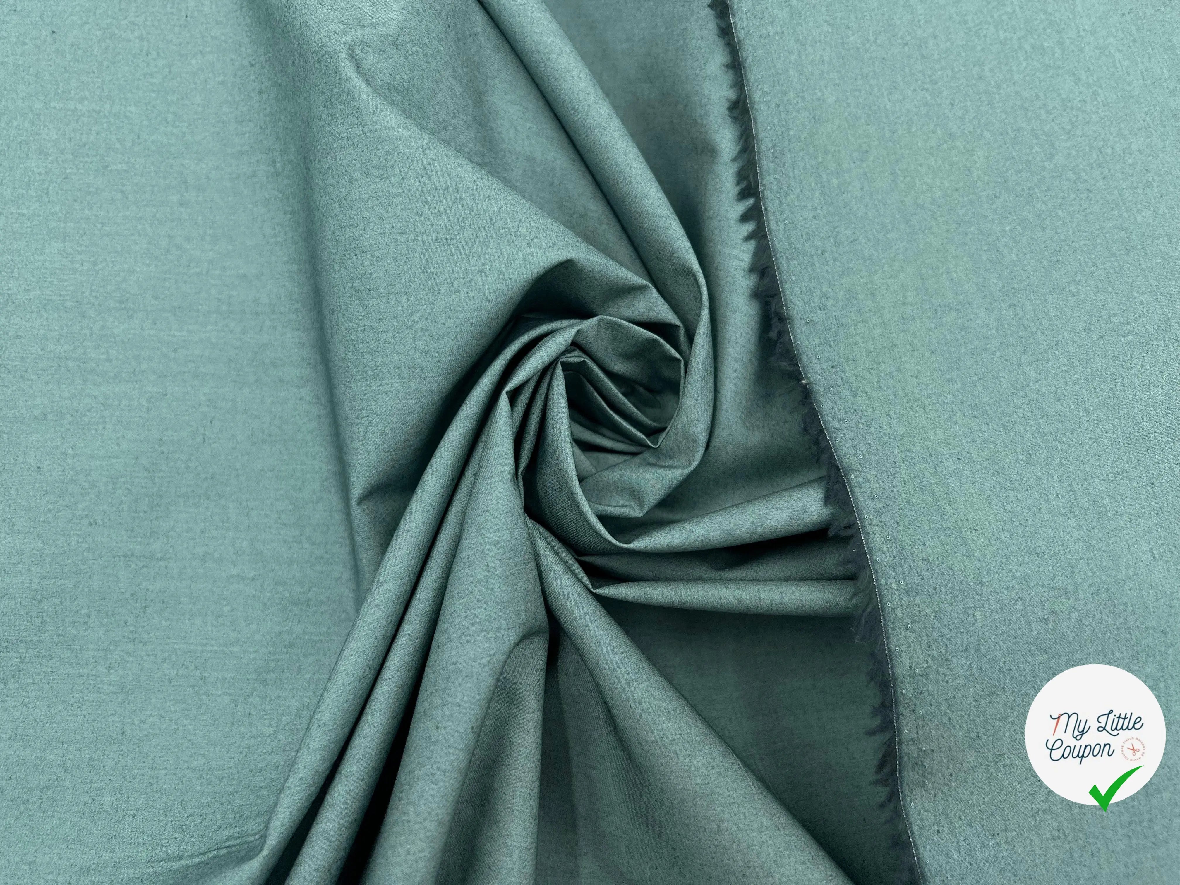POPELINE DE COTON VERT OLIVE JEUNE CHIC - My Little Coupon - tissu - coudre