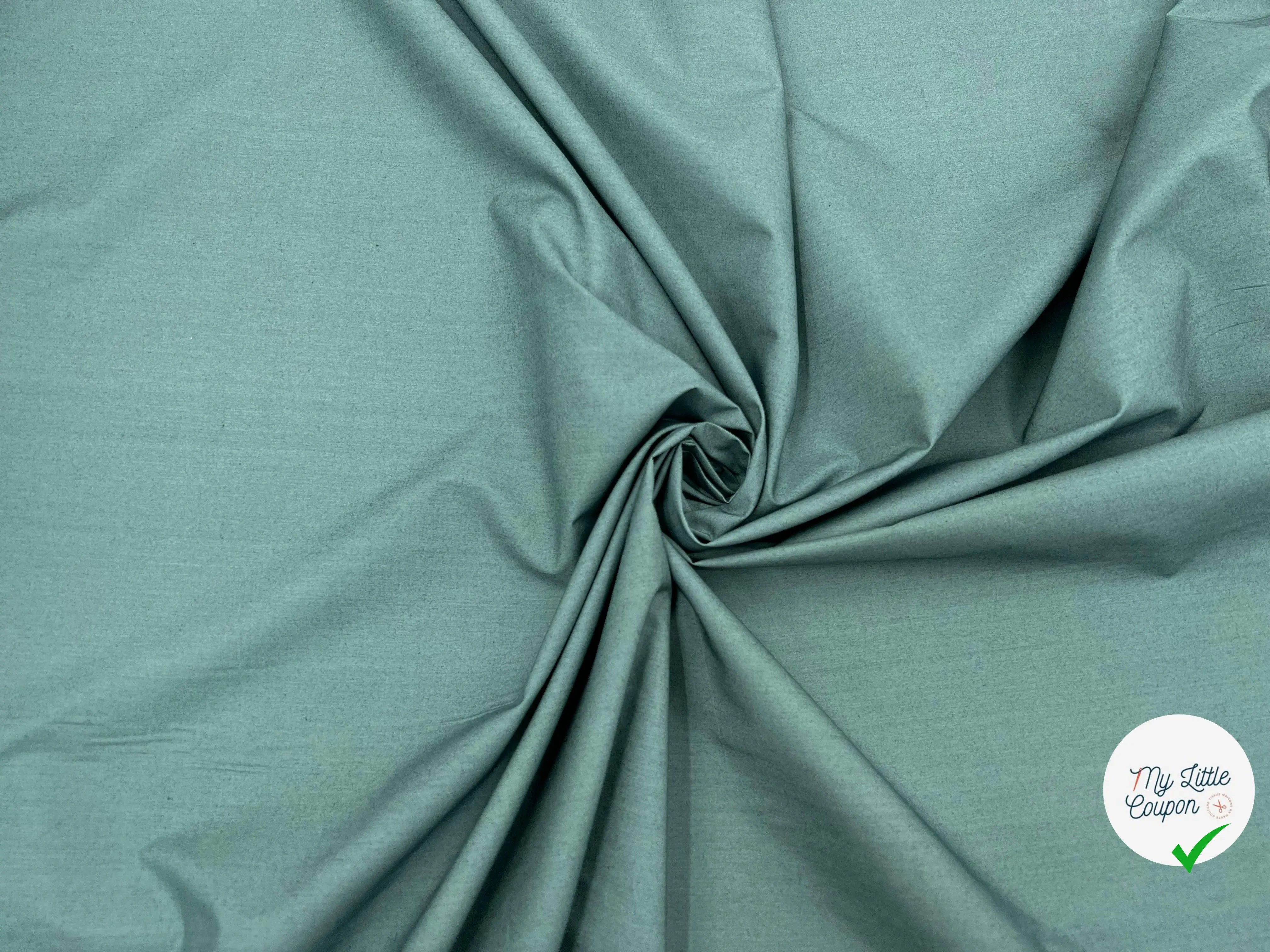 POPELINE DE COTON VERT OLIVE JEUNE CHIC - My Little Coupon - tissu - coudre