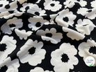 POPELINE DE VISCOSE 100%CV FLEURS IMPRIMÉ NOIR - My Little Coupon