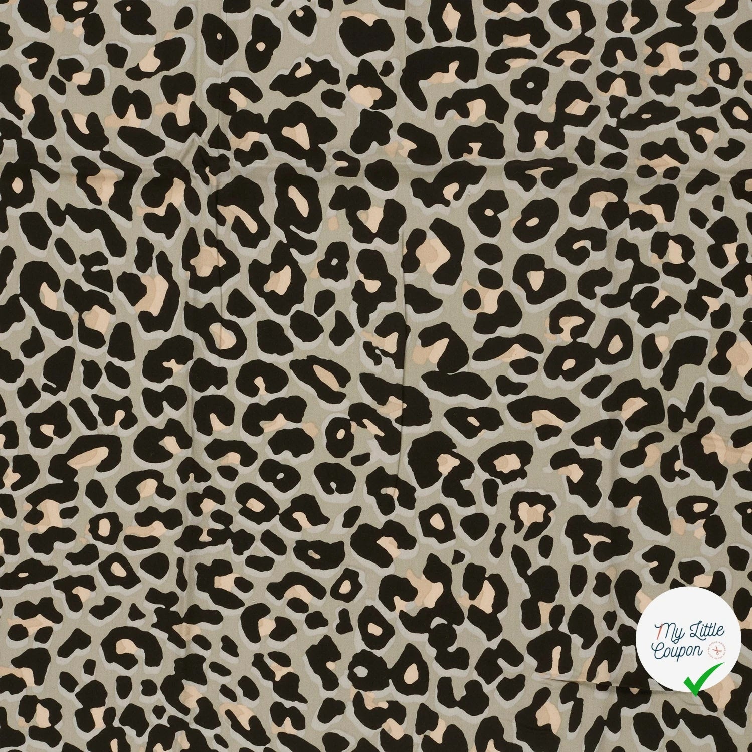 POPELINE DE VISCOSE FLEURS BEIGE - My Little Coupon
