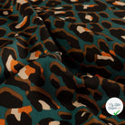 POPELINE DE VISCOSE FLEURS BLEU CANARD - My Little Coupon
