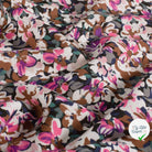 Popeline de viscose fleurs fuchsia