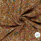 POPELINE DE VISCOSE FLEURS MARRON 2 - My Little Coupon