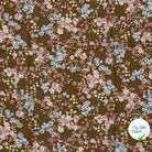 POPELINE DE VISCOSE FLEURS MARRON - My Little Coupon