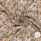 Popeline de viscose fleurs ocre