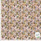 Popeline de viscose fleurs ocre