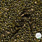 POPELINE DE VISCOSE FLEURS VERT KAKI - My Little Coupon
