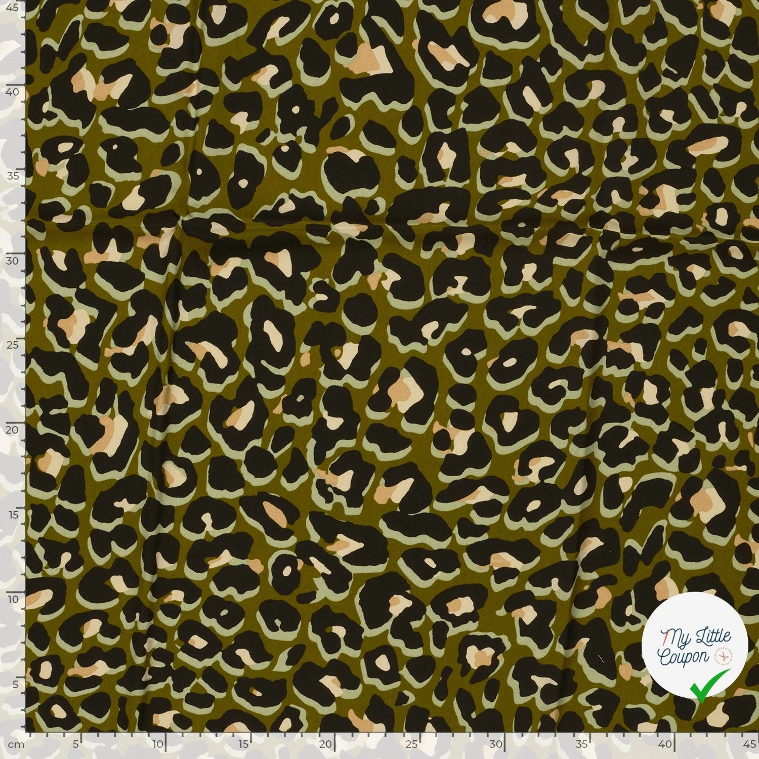 POPELINE DE VISCOSE FLEURS VERT KAKI - My Little Coupon