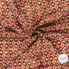 POPELINE DE VISCOSE IMPRIMÉ ABSTRAIT ROUGE BORDEAUX - My Little Coupon