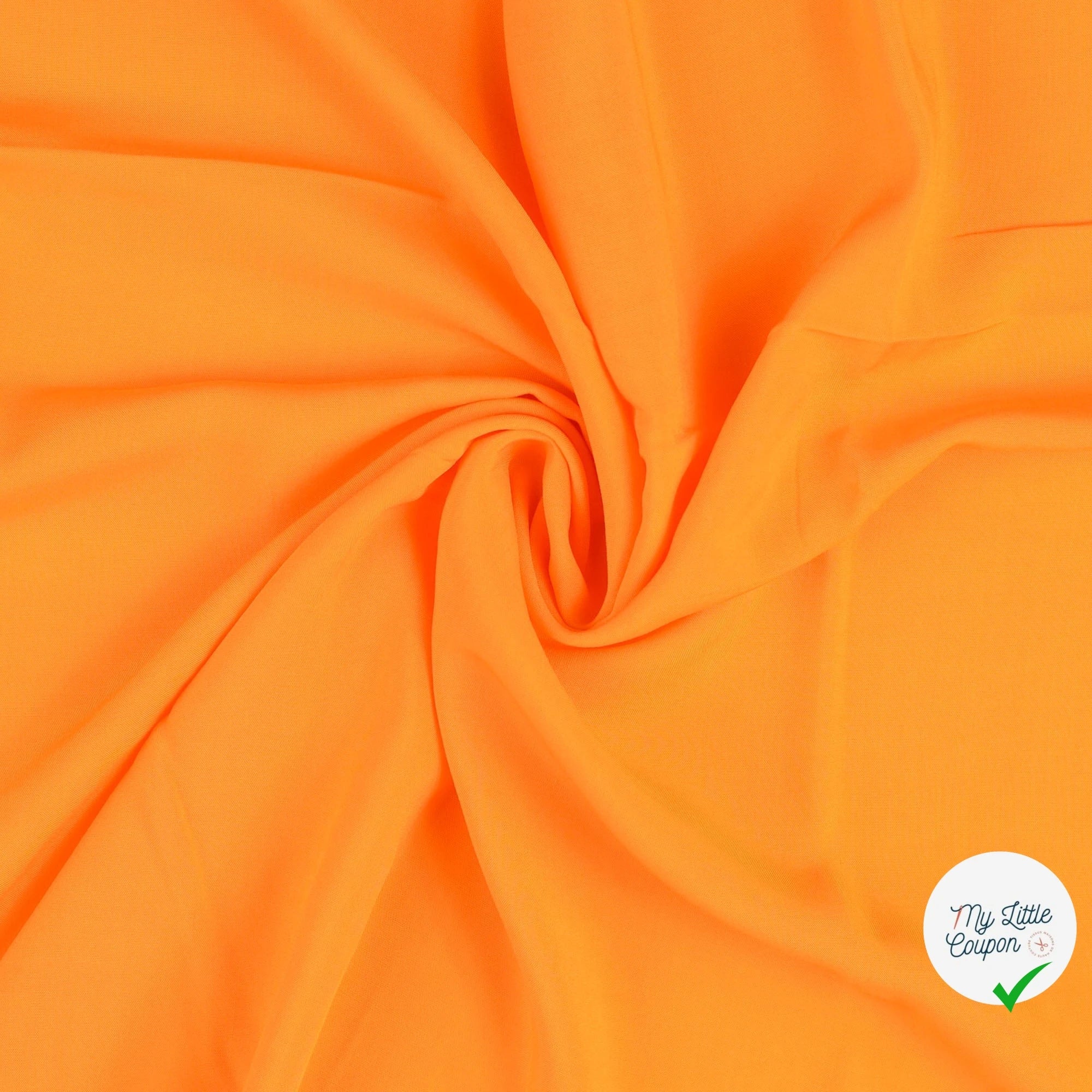POPELINE DE VISCOSE UNICOLORE ORANGE - My Little Coupon
