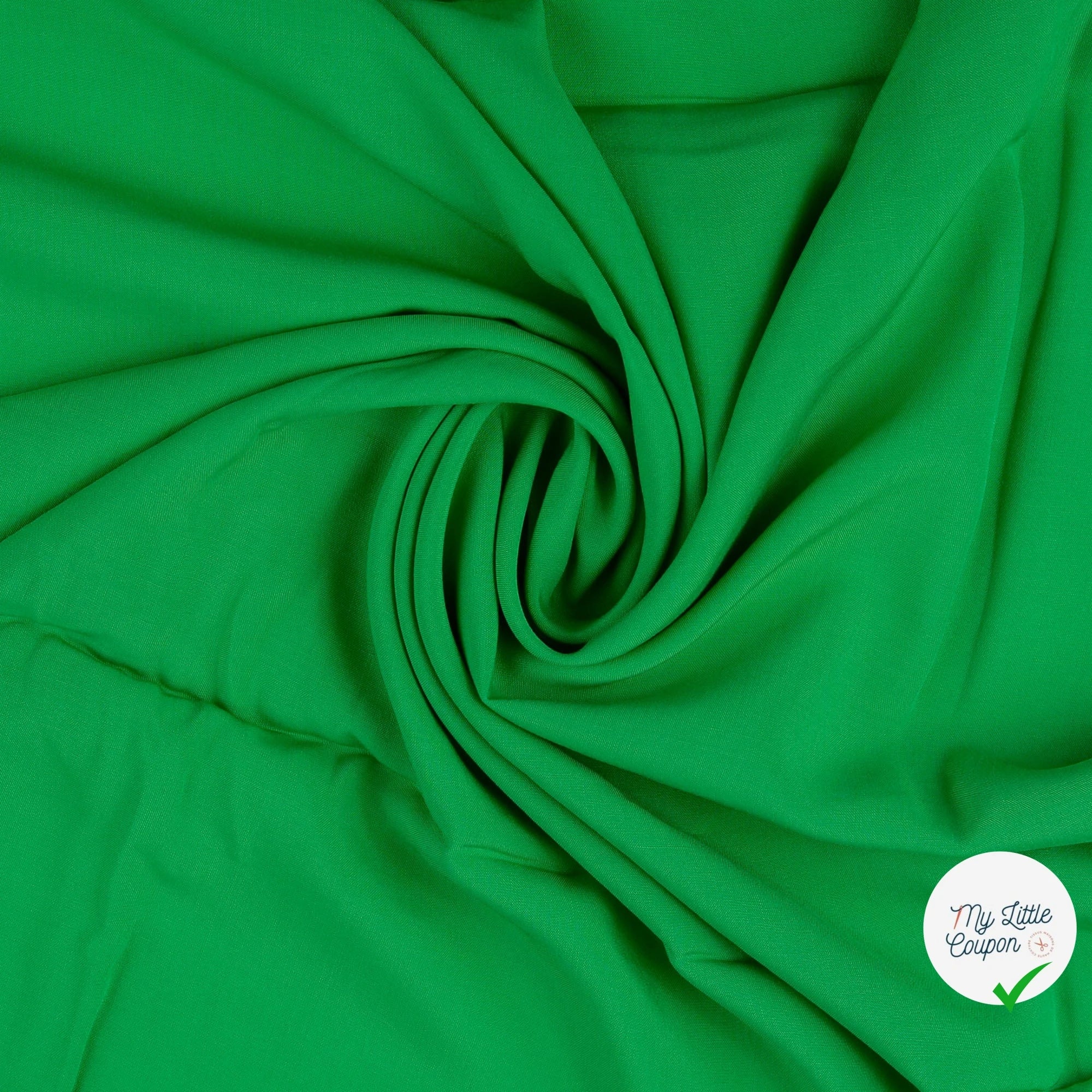 POPELINE DE VISCOSE UNICOLORE POMME VERTE - My Little Coupon