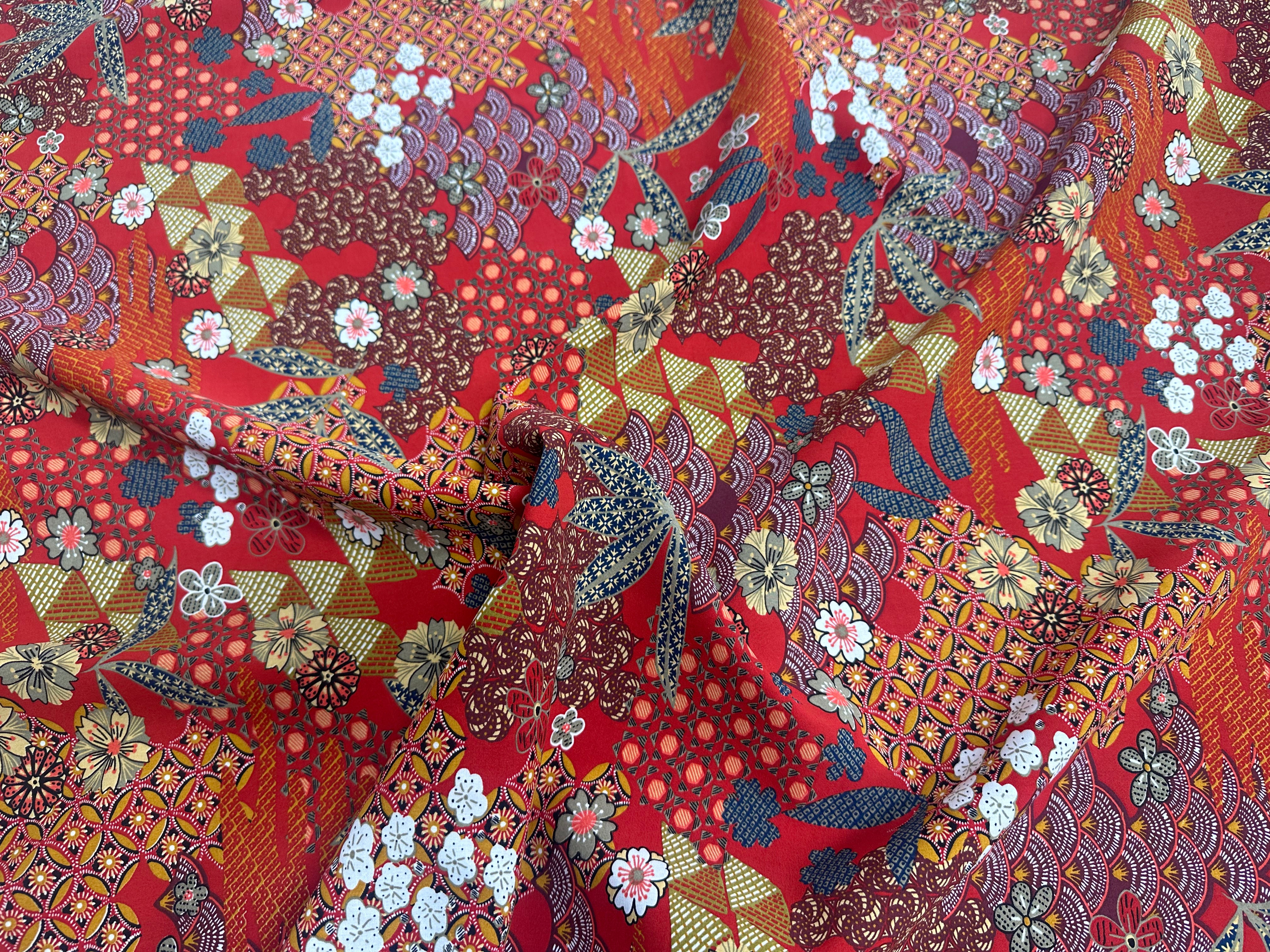 POPELINE DE VISCOSE YIN ROUGE OEKO-TEX - My Little Coupon