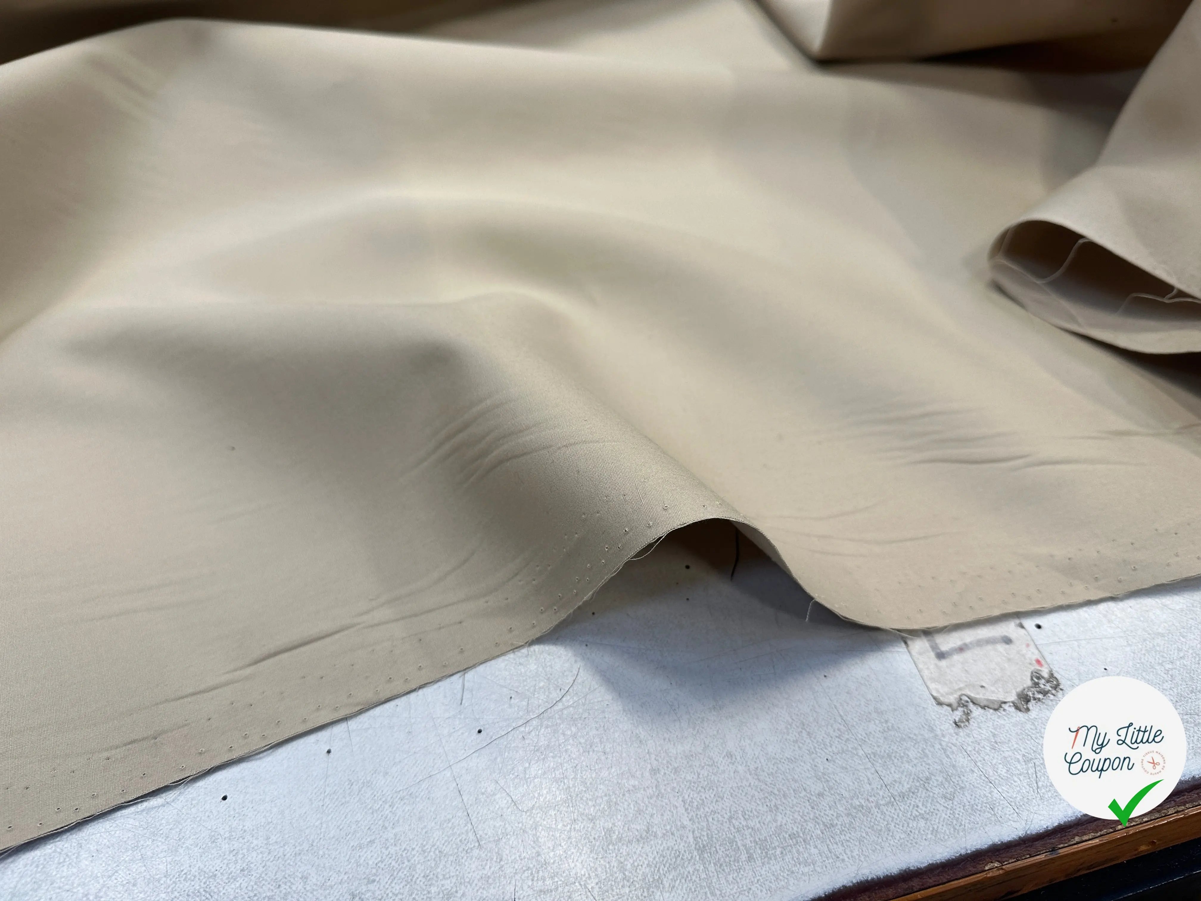 POPELINE DOUBLE ÉTOFFE SABLE - My Little Coupon