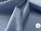 POPELINE DOUBLE RAYURE BLEU FOND BLANC - My Little Coupon