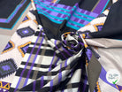 POPELINE IMPRIMÉE À GROS MOTIFS PERU ET TARTAN TENDANCE VIOLET MLC INTERN