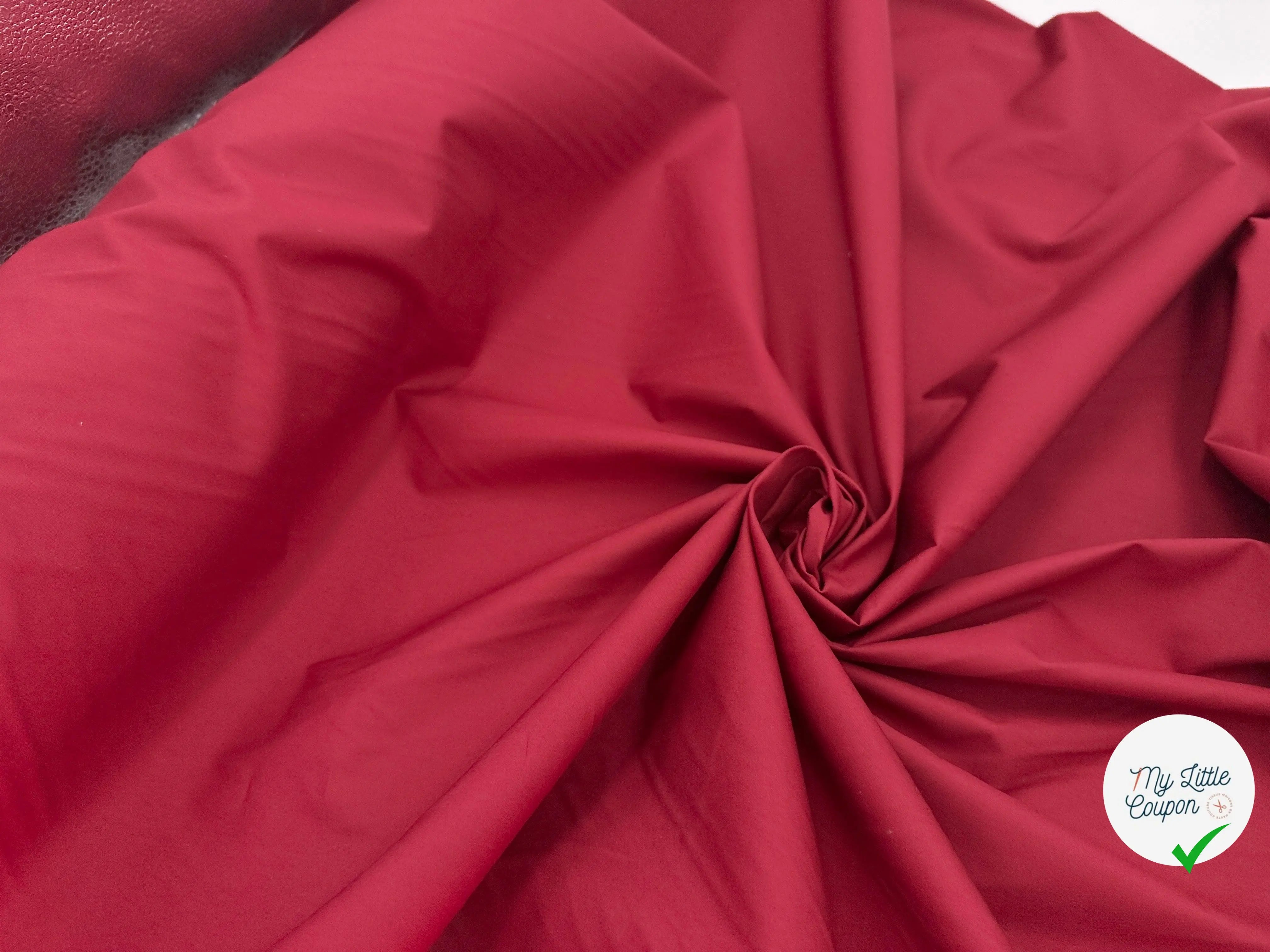 POPELINE JAPON ROUGE POMPEÏ QUALITÉ PRESTIGE - My Little Coupon - tissu - coudre
