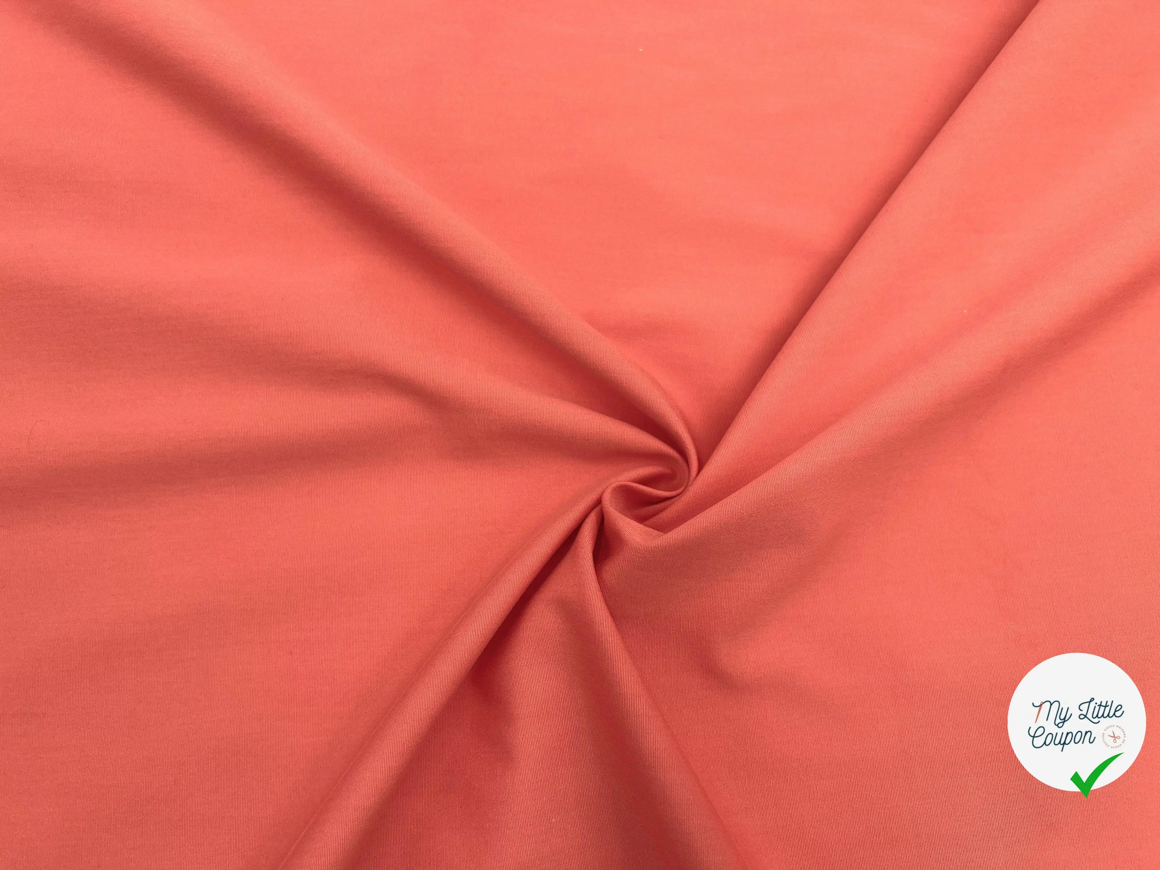 POPELINE LOURDE DE COTON CORAIL - My Little Coupon - tissu - coudre
