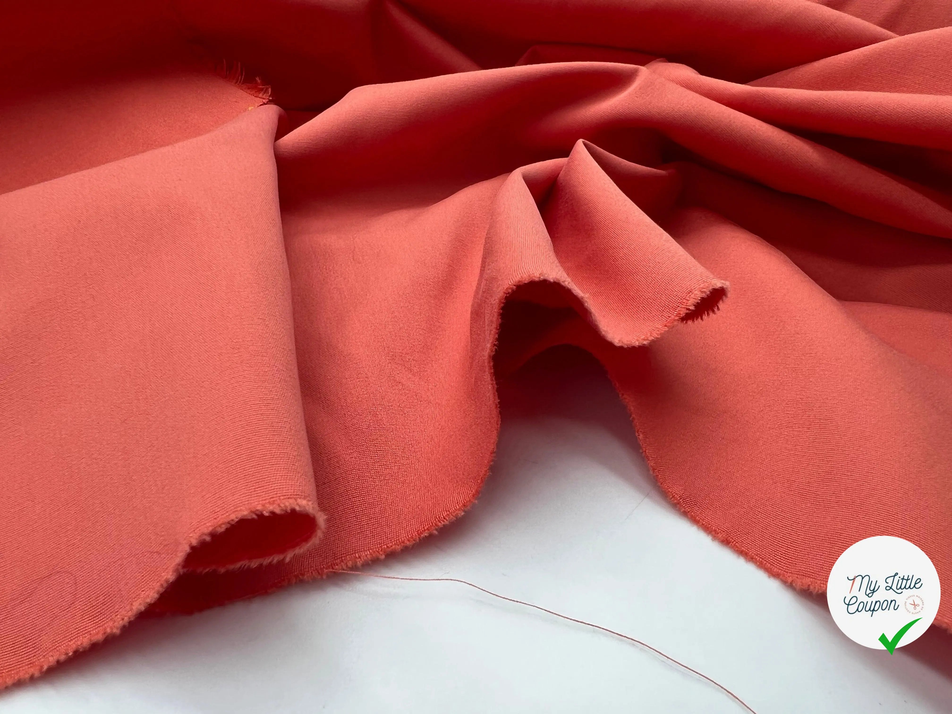 POPELINE LOURDE DE COTON CORAIL - My Little Coupon - tissu - coudre