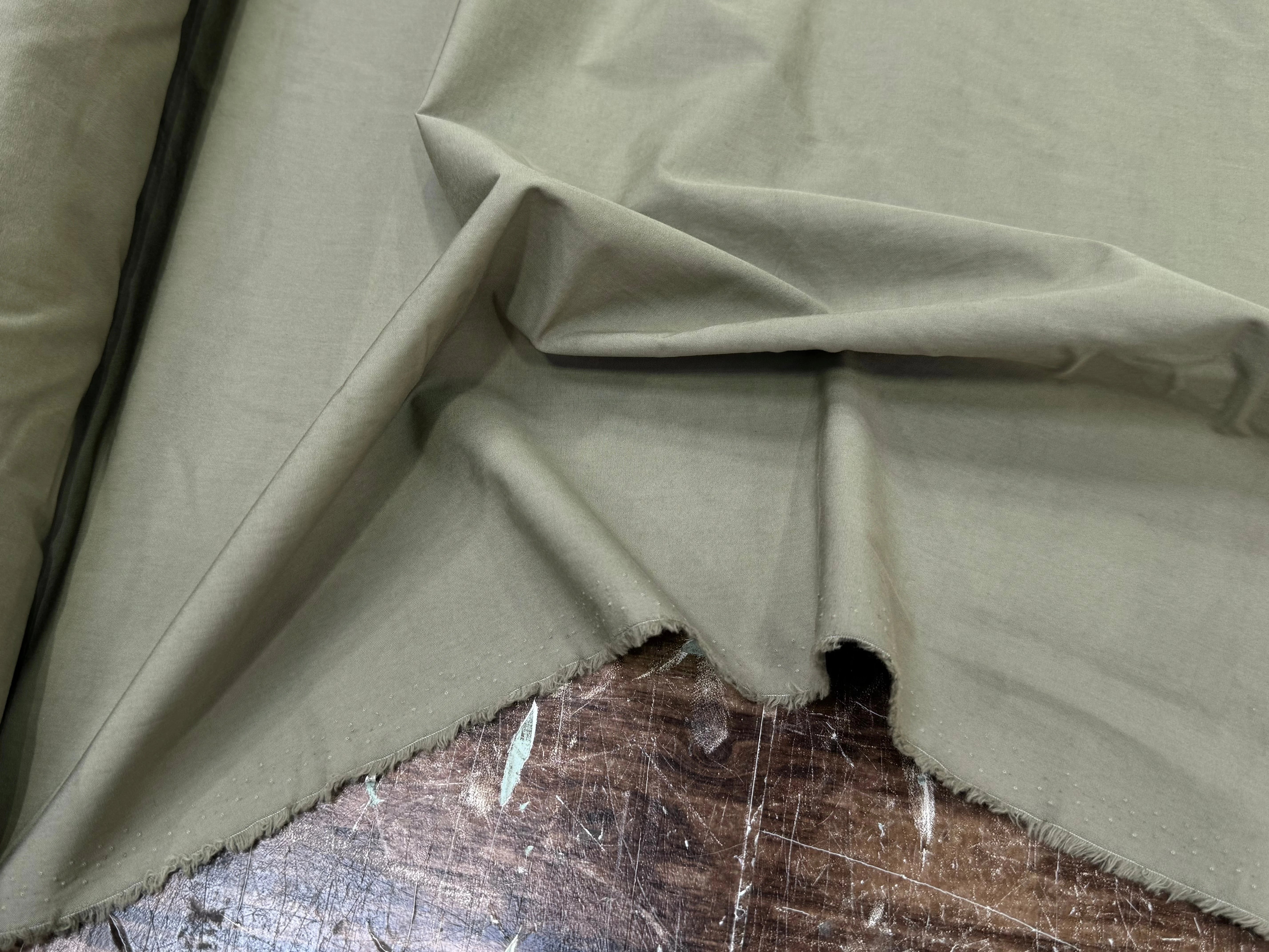POPELINE LOURDE DE COTON CRAQUANT BEIGE KAKI - My Little Coupon