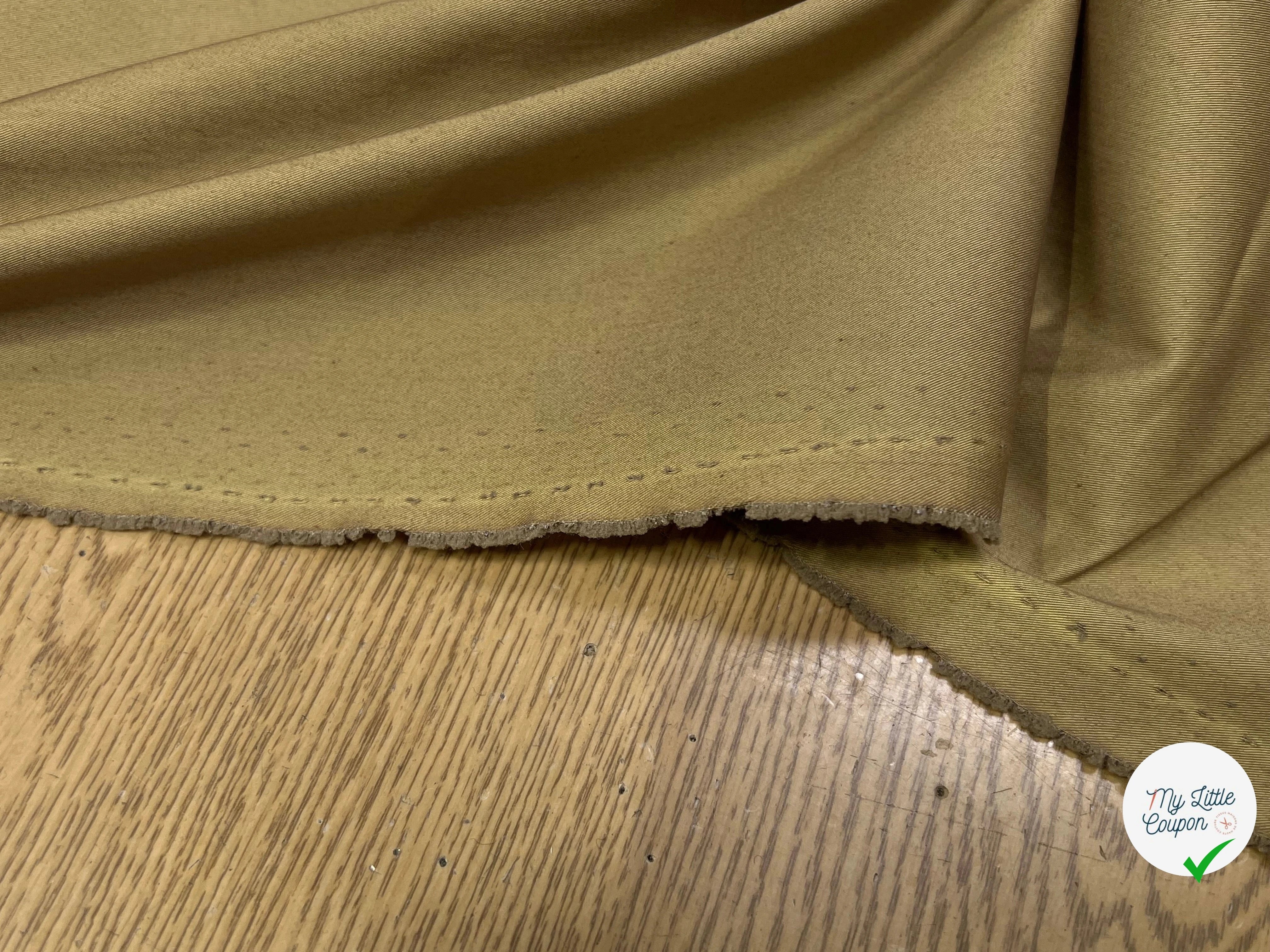 POPELINE LOURDE STRETCH BEIGE FONCÉ 98% COTON EFFET CRAQUANT - My Little Coupon