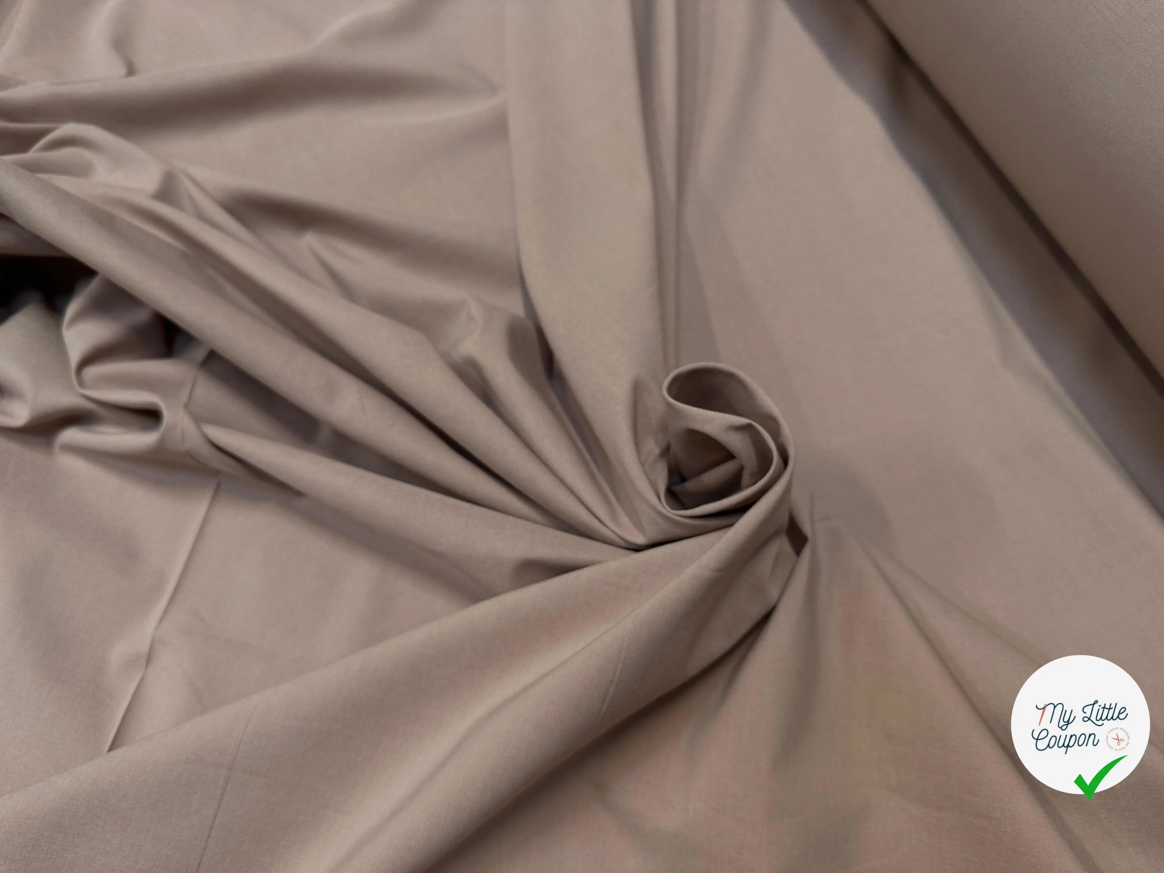 POPELINE PEACHSKIN TOUT DOUX BEIGE STRETCH - My Little Coupon