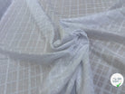 POPELINE POLYCOTON LUREX CARREAUX BLANC - My Little Coupon