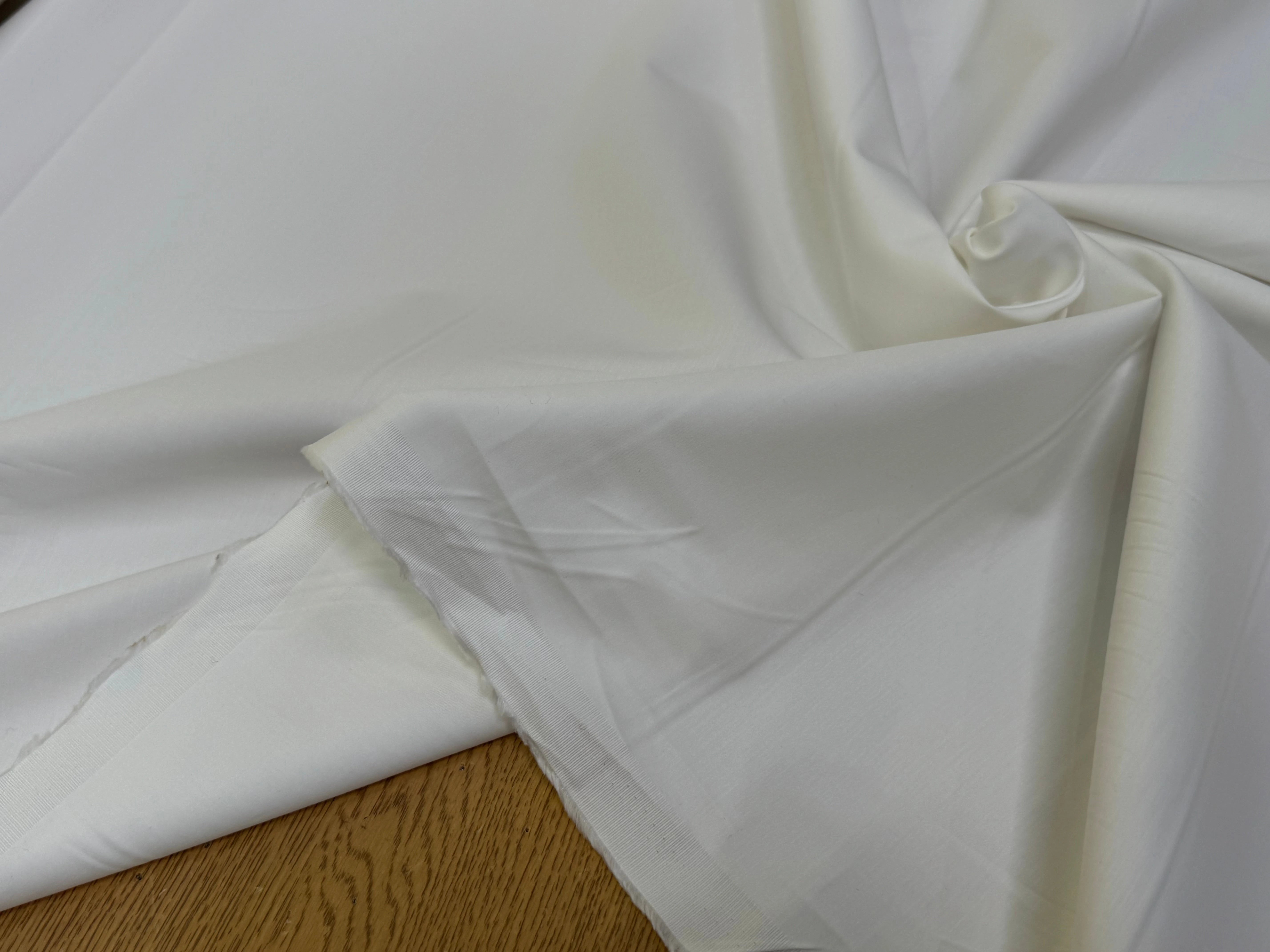 POPELINE SATIN DE COTON STRETCH BLANC COUTURE - My Little Coupon
