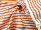 POPELINE TISSU CHEMISE RAYURES ORANGE ET NOIR - My Little Coupon - tissu - coudre