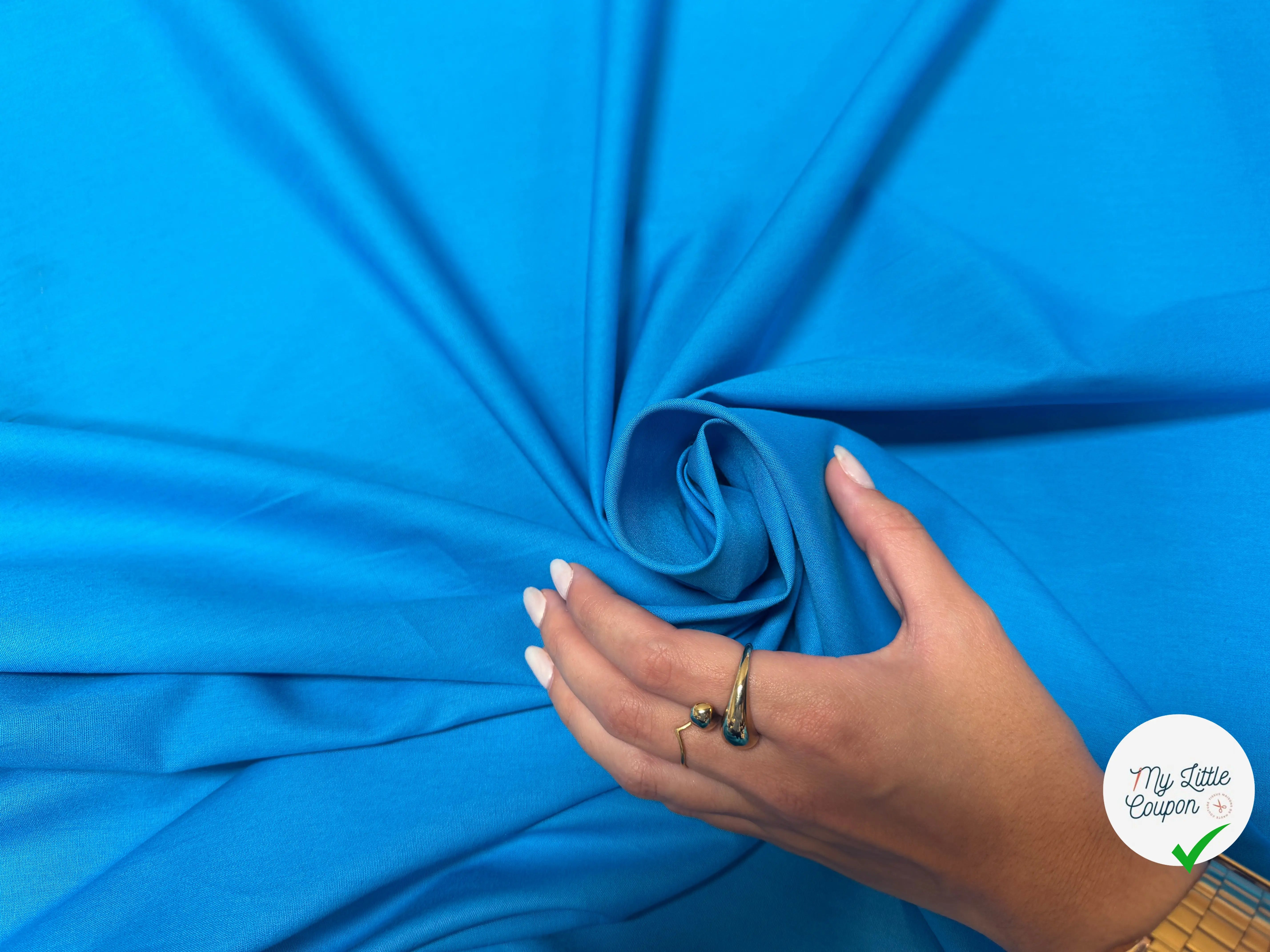 POPELINE UNI BLEU - My Little Coupon