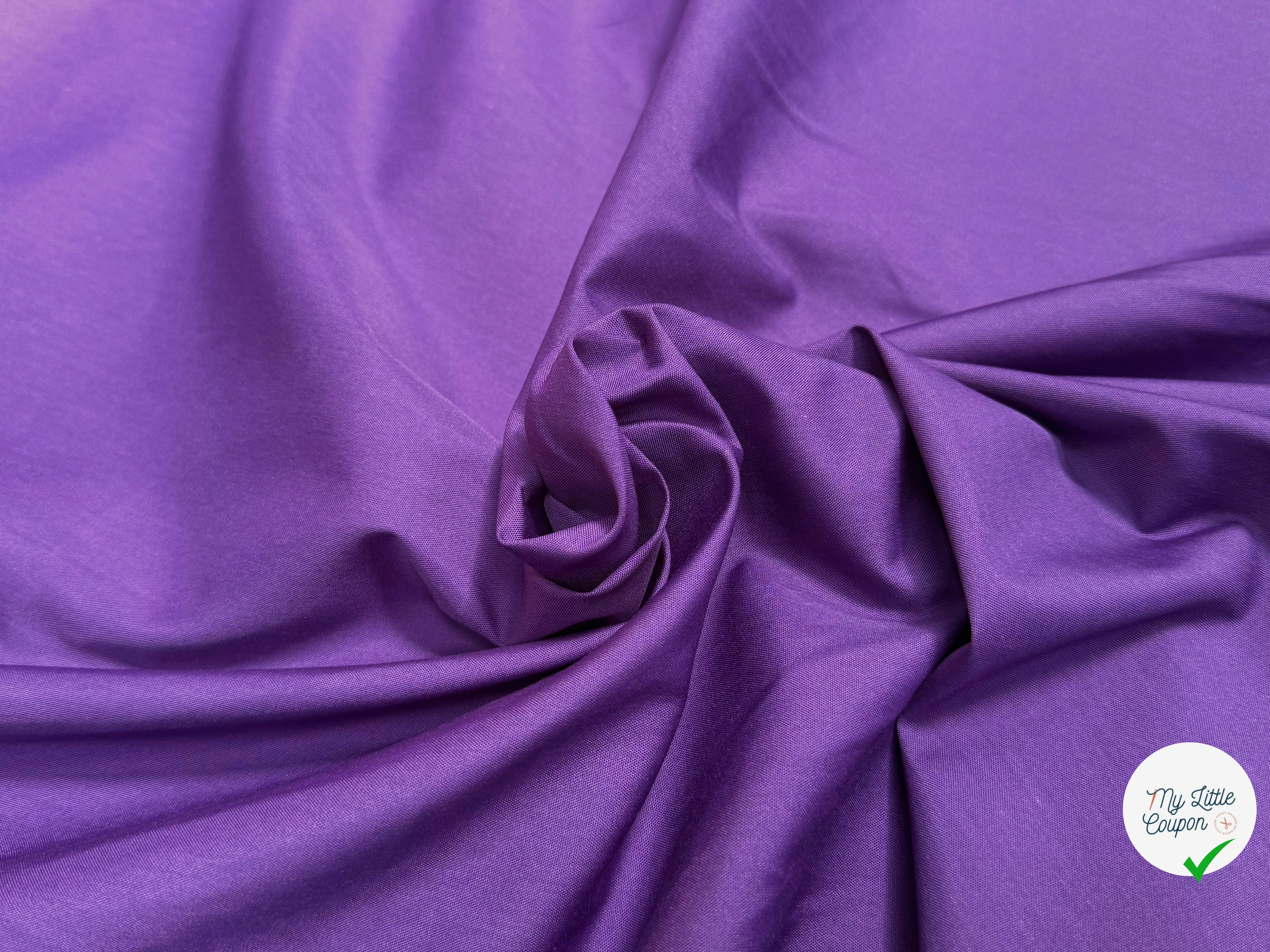 POPELINE UNIE VIOLET CRAQUANTE - My Little Coupon