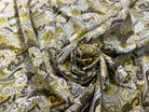 POPLEINE DE COTON VERT JAUNE PAISLEY - My Little Coupon