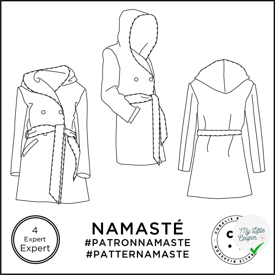 Patron Namasté - Manteau - FR 34/48, US 2/16, UK 6/20 - Expert - My Little Coupon