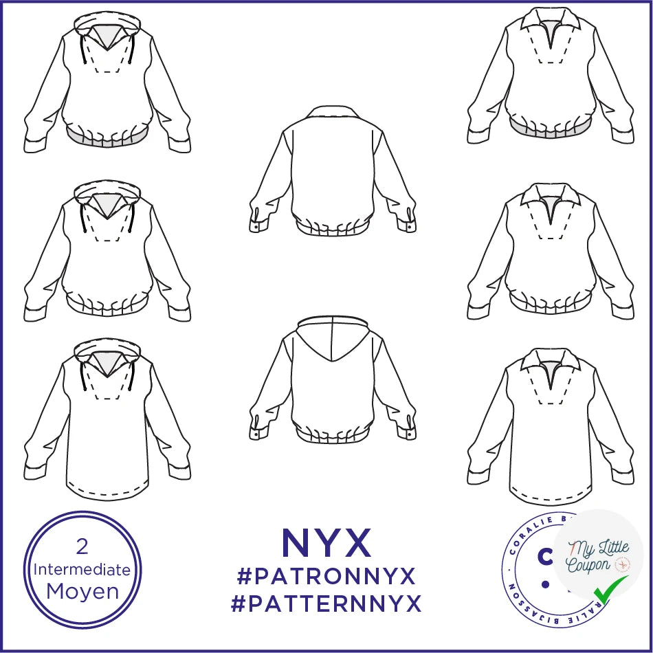 Patron Nyx - Vareuse - S/3XL - Moyen - My Little Coupon