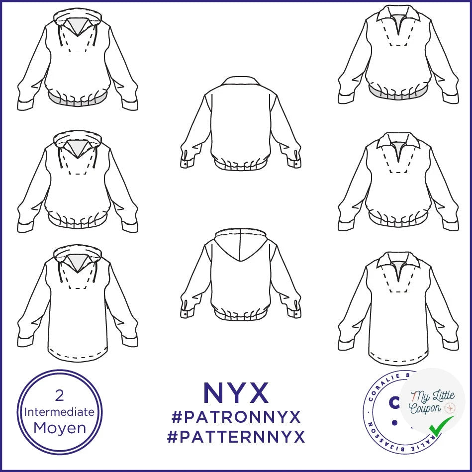 Patron Nyx - Vareuse - S/3XL - Moyen - My Little Coupon