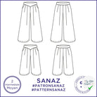 Patron Sanaz - Jupe culotte - FR 34/56, US 2/24, UK 6/28 - Moyen - My Little Coupon