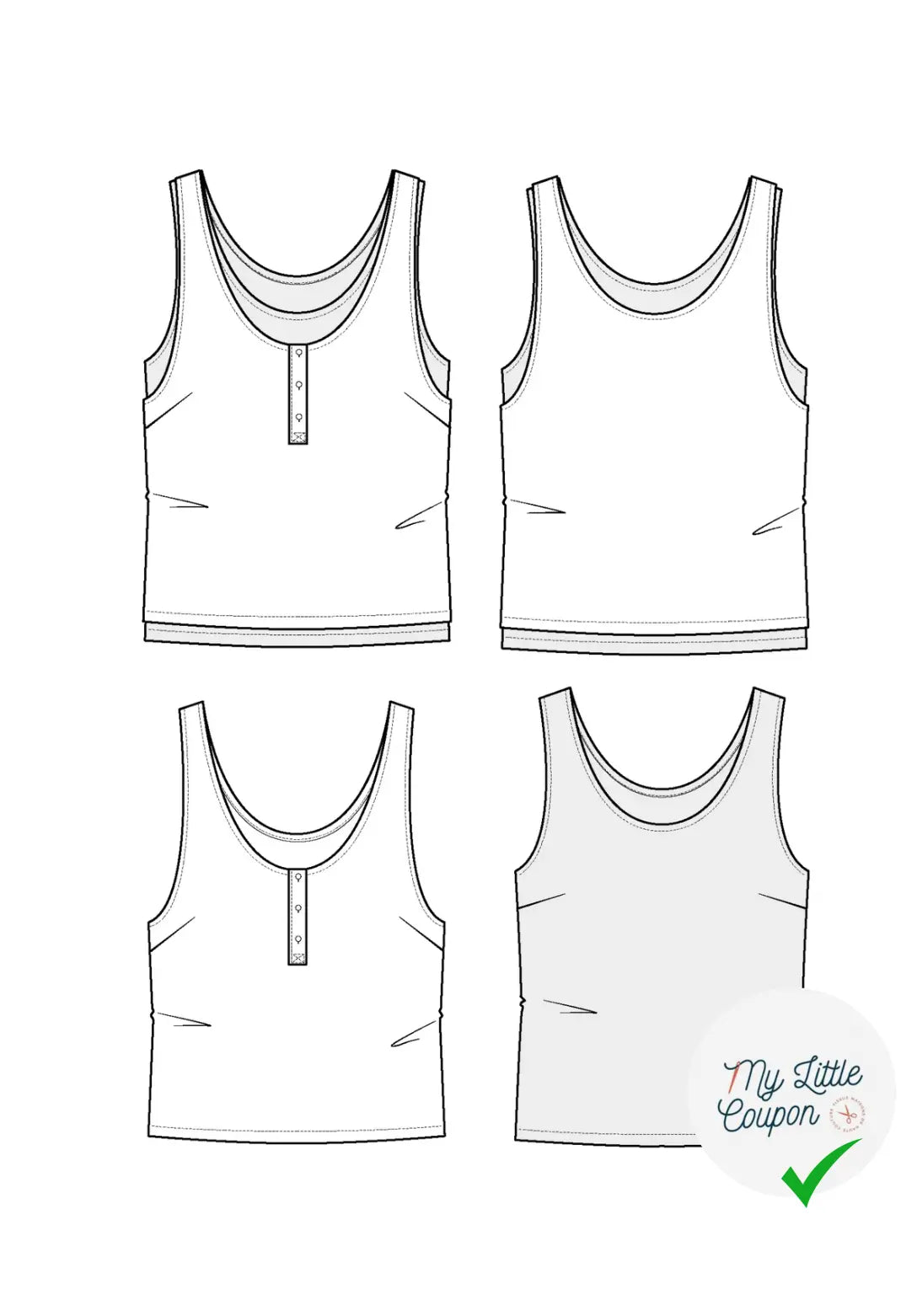 Patron couture duo débardeur Spritz - Patron pochette - My Little Coupon