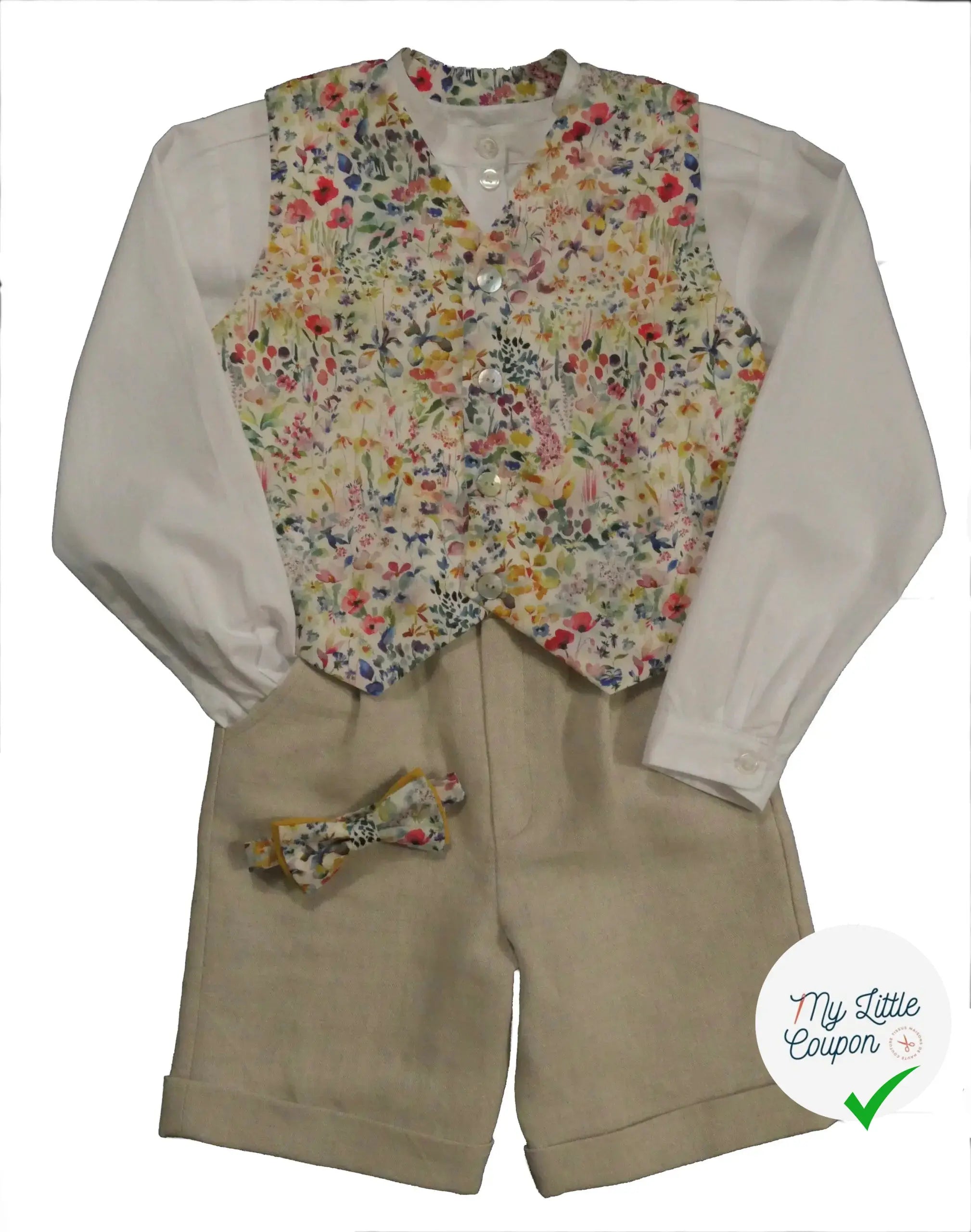Patron de gilet et nœud papillon Hippolyte - L'Enfant Roi - My Little Coupon