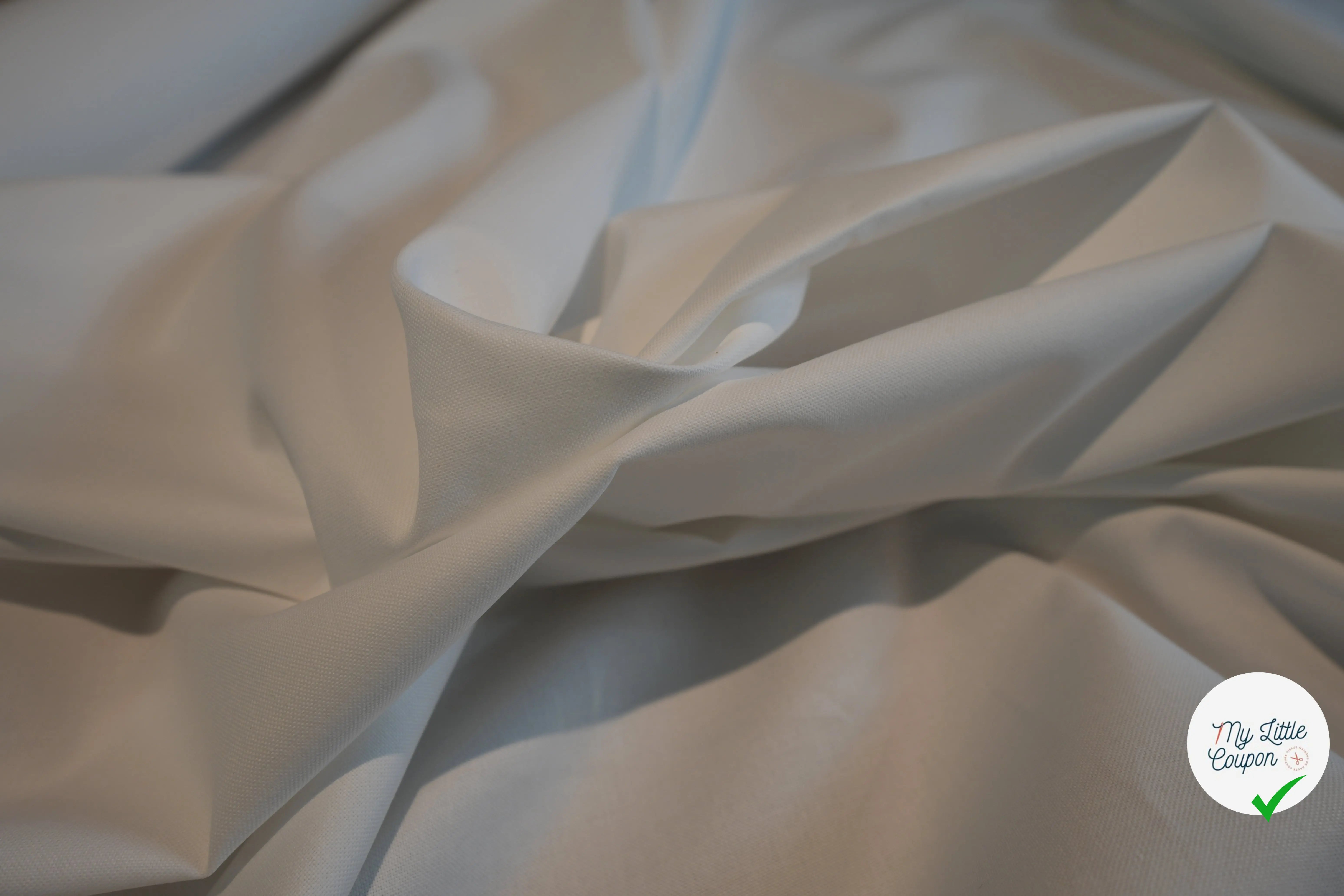 RECYCLED COTTON HEAVY POPLIN, White - My Little Coupon